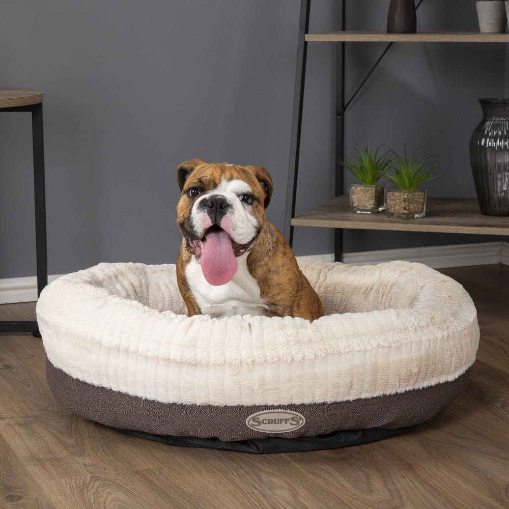 Ellen Donut Dog Bed (in Tan, Pink or Grey) by Scruffs